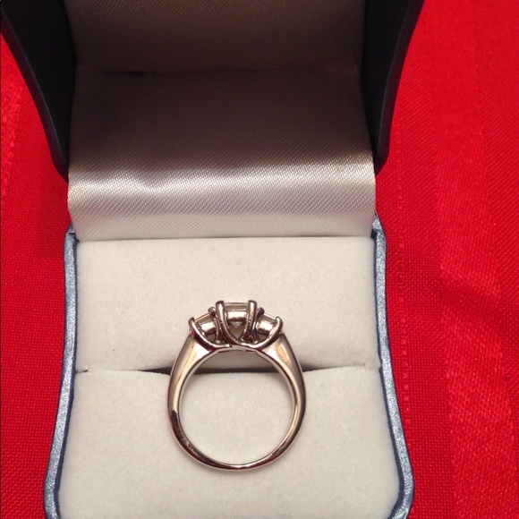 3 Stone Princess Cut Engagement Ring - Picture 4 of 4